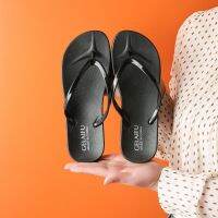 ℗ Flip-flops for women to wear in summer black flip-flops non-slip bathroom bathing beach seaside flip-flops summer sandals