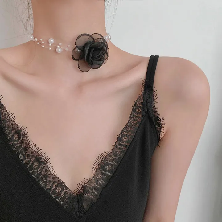 pearl-rope-neck-big-rose-flower-clavicle-chain-necklace-aesthetic-romantic-french-elegant
