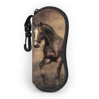 Horse Sunglasses Soft Case Glasses Case For Women Men Ultra Light Neoprene Zipper Eyeglass Case