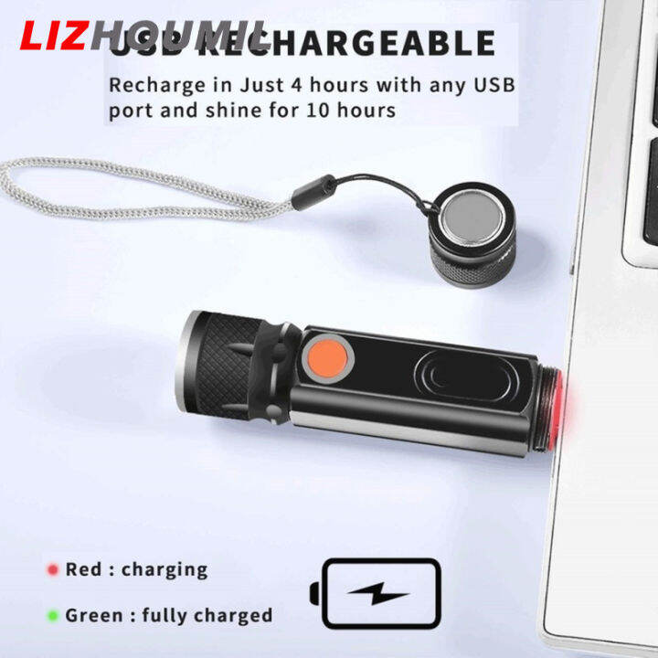 lizhoumil-ไฟฉายจิ๋ว-led-usb-ชาร์จได้อเนกประสงค์แสงแรงทำงานไฟฉุกเฉิน-led