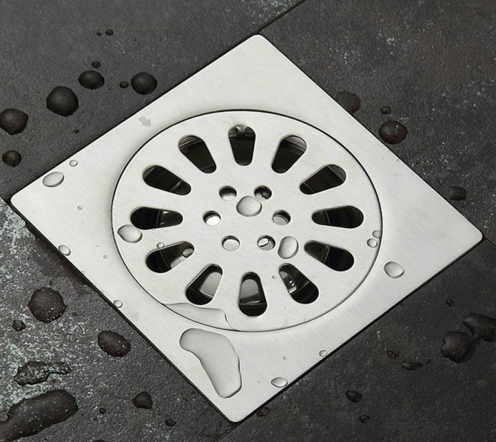 SUS304 Square Floor Drain, Shower Drain Grid, Square Tile Insert