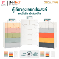 InnHome ตู้เก็บของเอนกประสงค์ ตู้ลิ้นชักพลาสติก ลิ้นชักเก็บของ 5ชั้น6ช่อง พร้อมล้อเลื่อน รองรับน้ำหนักถึง 80KG กันน้ำ กันความชื้น รุ่น 5205