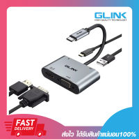 ตัวแปลงสัญญาณมือถือออกทีวี Glink GL-030 Converter Usb Type-C To HDTV+VGA 4K รับประกันสินค้า  6 เดือน