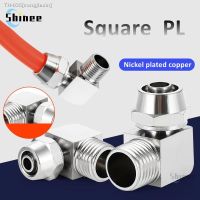 ◘ Nickel plated copper Pneumatic Fittings Air Fitting Square PL 4-M5 4 6 8 10 12 14 16mm Thread 1/8 3/8 1/2 1/4BSP Quick Connector