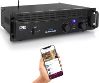 Professional Audio Bluetooth Power Amplifier - 2-Channel Rack Mount Bridgeable, LED Indicators, Shockproof Binding Posts, Cooling Fans 1000 Watt  - Pyle Pro PTA1000.5