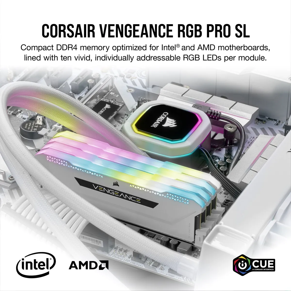 CORSAIR DDR4ー32GB 3200MHz CL16 デスクトップPC用メモリ VENGEANCE RGB RT ホワイト 32GB [8GB  その他PCパーツ