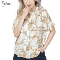 Pena house เสื้อเบลาส์ผู้หญิง คอจีน แขนสั้น รุ่น POSS052302