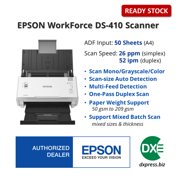 Epson Workforce Ds 410 Compact High Speed Duplex Adf Sheetfed Document Scanner Ds 410 Ds410 8429