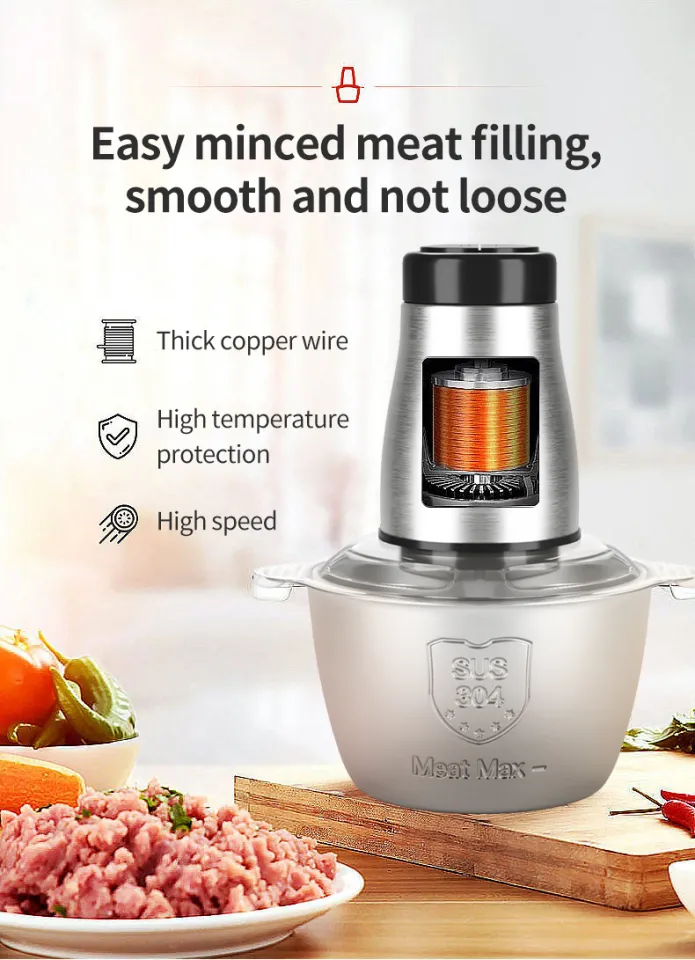 Food Maker Mini Cute and Small Food Processor Puree Blender Grinder Chopper  1.2 Cup Glass Bowl with 6 Blade Electric Small Household Multifunctional  Mincer For Garlic, Stirring, And Complementary Food