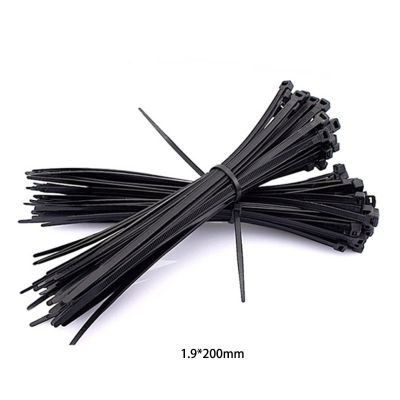 【☃】 D Shoper 100ชิ้น/ล็อต1.9*200สีดำสีขาวตัวเชื่อมต่อ Strong สายพลาสติก Self-Locking Nylon Cable Ties