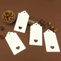 100Pcs DIY Kraft Paper Tags White Brown Rectangle Heart Label Luggage Wedding Note Blank Price Hang Cards 4.5X9.5cm Artificial Flowers  Plants