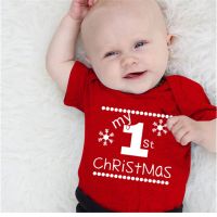 Newborn Infant Red Baby Boys Girls My First Christmas Romper Jumpsuit Clothes