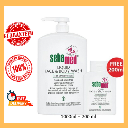 Sebamed Liquid Face And Body Wash 1000ml 200ml Sensitive Skin Lazada