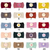 Hairwear headwrap ทารกแรกเกิดเด็กสาวเด็กแถบคาดศีรษะกว้างเด็กวัยหัดเดินถัก PomPom ดอกไม้นุ่มน่ารัก hairband อุปกรณ์เสริม KT143