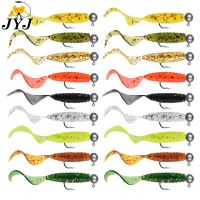 【DT】hot！ JYJ 5pcs/bag 1g jig hook with 4cm grub worm maggot soft lure bait artificail tackle for perch crappie