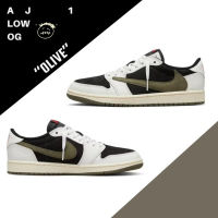 2023 Original UA Casual Sneakers Travis Scott x J1Low Olive Rubber Shoes For Men Skateboard shoes Sneakers running shoes