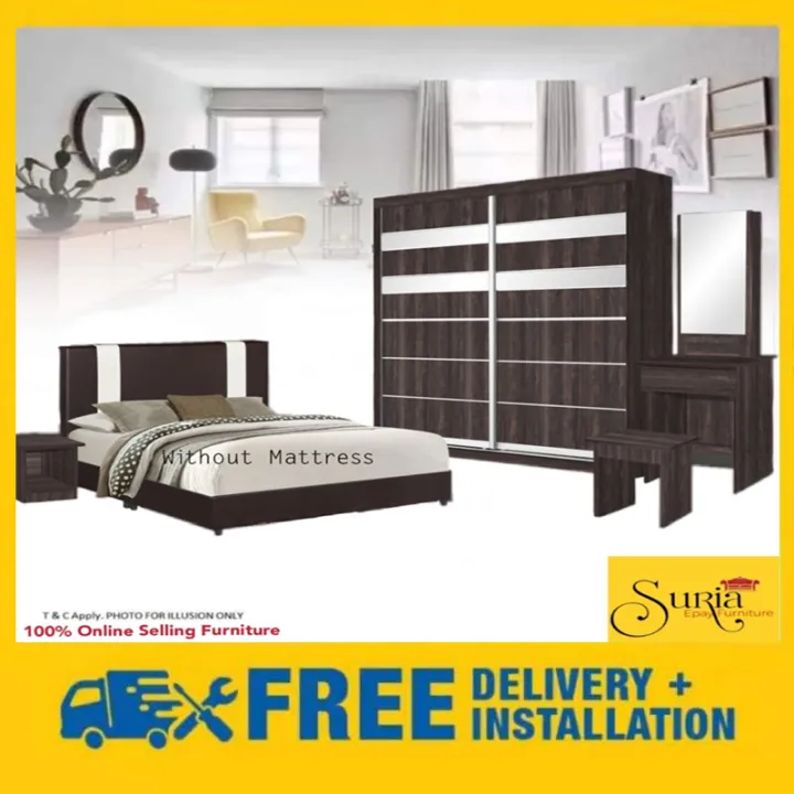 Suria - 8x8ft Bedroom Set 8825 / Set Bilik Tidur 8x8 kaki | Lazada
