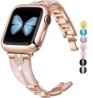 ♠◎ โลหะ สายเพชรสำหรับ Apple Watch Ultra 8 7 6 5 4 SE 49 มม. 45 มม. 41 มม. 44 มม. 40 มม. สร้อยข้อมือผู้หญิงสำหรับ iwatch3 38 มม. 42 มม. สายโลหะ