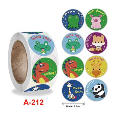 500pcs/roll 1inch Cartoon Animal Children Sticker Label Cute Toy Game Sticker DIY Gift Sealing Label Decoration Kawaii Supplies Stickers Labels