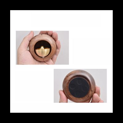 ﹉❆ Japanese Style Dopamine Bells Small Round Egg Suction Door Type Entry Doorbell Magnet Hanging Wind Chime Black Walnut