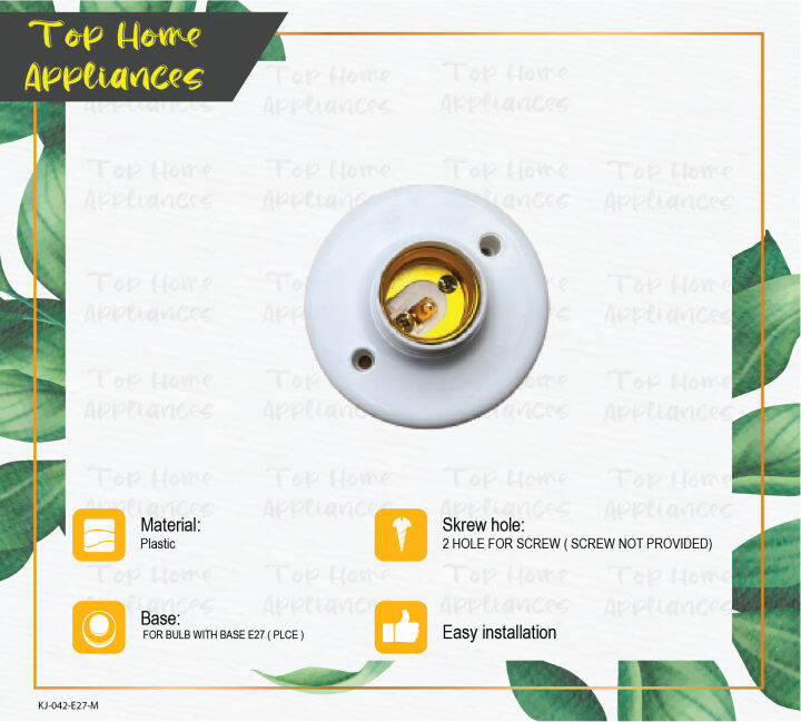 BULB HOLDER E27 / TAPAK MENTOL E27 / SCREW TYPE / PLCE E27 Lazada