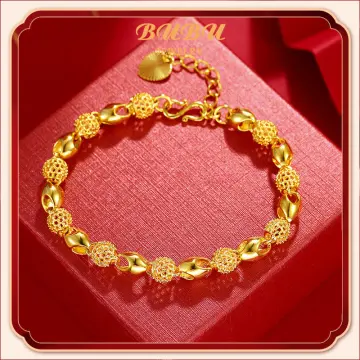 24k gold deals bracelet womens