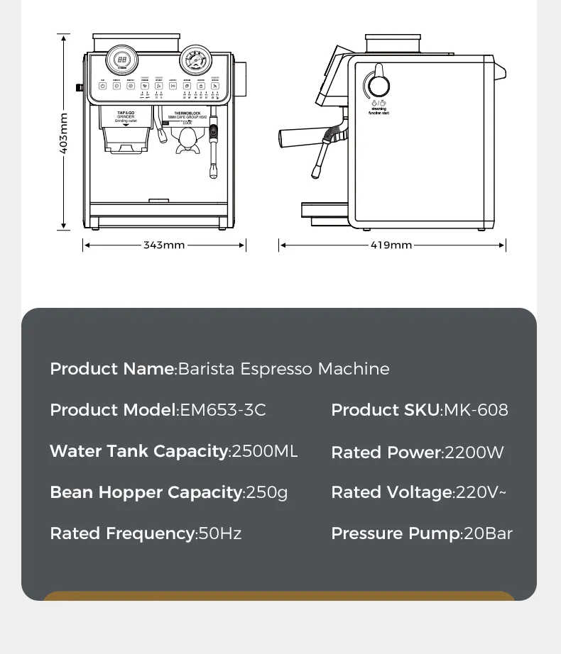 HiBREW Dual Boiler System Barista Pro 20Bar Bean to Espresso Cafetera  Coffee Machine with Full Kit for Cafe Hotel Restaurant H7A