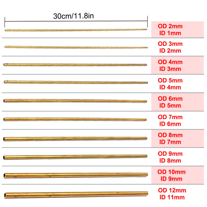 แท่งราวกลมทองเหลืองทรงกลม2-3-4-5-6-8-10-12มม-สำหรับจับ-diy-วัสดุก้านทองเหลืองทำโมเดลหลอดลวดวงกลม