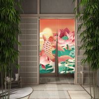 【YD】 Door Curtain Kanagawa Flowers Izakaya Partition Painting Drape Entrance Hanging Half-Curtain
