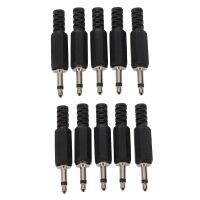 10 x Black Plastic 3.5mm Male Mono Plug Jack Audio Adapter Connector