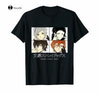 Bungo Stray Dogs Team Cute Dazai Osamu Detective Funny Manga Anime Black T-Shirt S-4XL-5XL-6XL