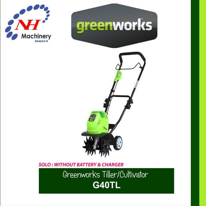 Greenworks G40TL Cordless Tiller/Cultivator Lazada