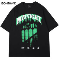 Hip Hop Streetwear เสื้อ T 2023 Men พิมพ์ Punk Gothic เสื้อยืดแฟชั่น Harajuku ฝ้ายสั้นแขนเสื้อเสื้อ