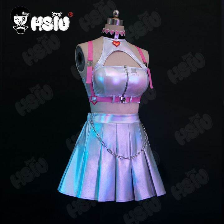 viper-cosplay-costumes-wig-game-godin-van-victory-nikke-cosplay-hsiu-sexy-roze-glitter-short-skirt