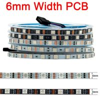 5M 5V 12V 24V DC SMD 5050 RGB แถบไฟ LED 6Mm แคบกว้าง PCB บางขนาด RGB แถบไฟ LED ที่ไม่ใช่ไฟ Led กันน้ำแบบปรับได้ริบบิ้นไฟ