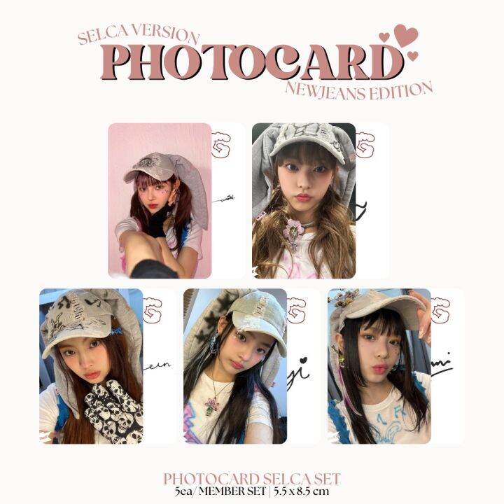 Photocard Newjeans Selca Omg 2 Sides (5pcs+2-sided Lamination 