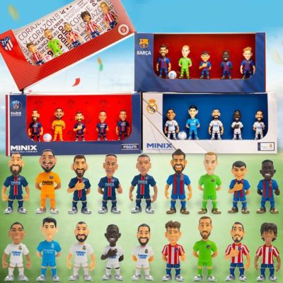 ZZOOI MINIX COLLECTIBLE FI AT Madr Cartoon Soccer Player Ball Action Figure Cool Doll Sports Model Doll Soccer Star Toys Fans Souvenir