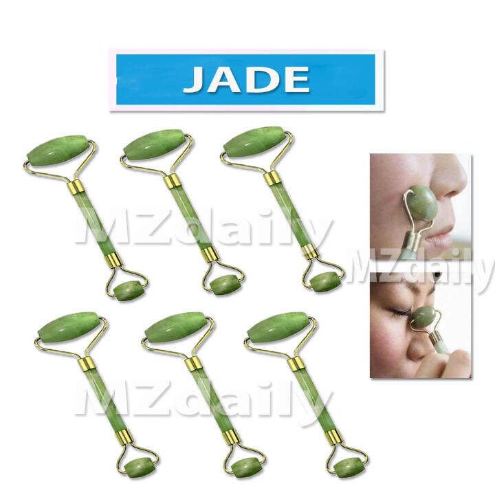 SET 6 Natural JADE Massage Roller Face Body SPA Massage Tool Set
