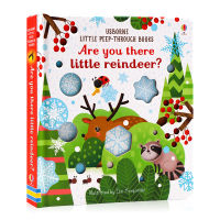 Usborne is it there? Are you there little reindeer English original picture book hole Book Childrens Enlightenment paperboard touch Book parent-child interaction