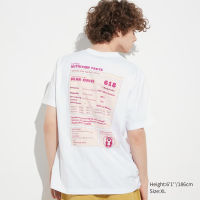 เสื้อยืดแขนสั้นลายหมีสตรอเบอร์รี่ Uniqlo สำหรับผู้ชายและผู้หญิง (UT)