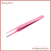 Ruing [โอลิเวอร์ทิมมี] มืออาชีพสีชมพูผมแหนบถอนคิ้วแหนบสแตนเลสเฉียง