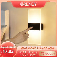 USB Recharge Wireless Acrylic Wall Lamp Touch Sensor Switch LED Indoor Sconce Lamp Bedroom Living Room Modern Nordic Night Light