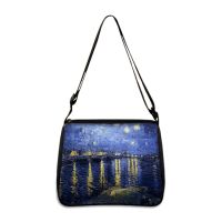 ?Van Gogh Starry Night Handle Bag Retro Women Shoulder Bags Ladies Handbag Leisure Underarm Totes Bags Female Clutch