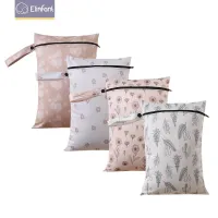 Elinfant New Material Recycled Storage Outdoor Wet bag with Cute Print Large Size 26X36cm Baby Diaper Bag Cloth Diapers