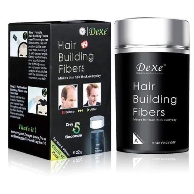 Authentic Dexe Hair Building Thickening Fibers 22g Effective Hair Loss  Concealer for men and women Scalp