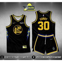 Ready Stock New City Edition - GOLDEN STATE WARRIORS Black - ( SETS) UPPER AND SHORT