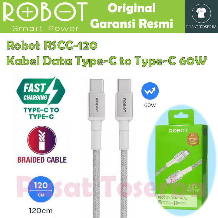 Kabel Data Robot Rscc W Type C To Type C Fast Charging Cm Original Garansi Lazada