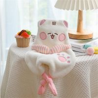 ♤ Cute Hand Towel Coral Fleece Face Wash Towel Wash Bathroom Water Absorbent Quick-drying Thickened Cartoon Children Hand Towel