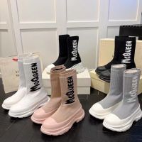 McQueenˉ knitted elastic socks boots 2022 new thin Martin boots muffin thick bottom socks boots elastic boots