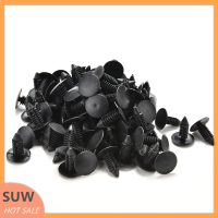 ? SUW 100pcs Black 8.5mm HOLE รถประตูพลาสติก rivet Fastener Trim PANEL Retainer CLIP